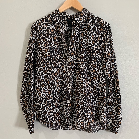 J.Crew Slim Perfect Animal Print Blouse - Picture 2 of 4